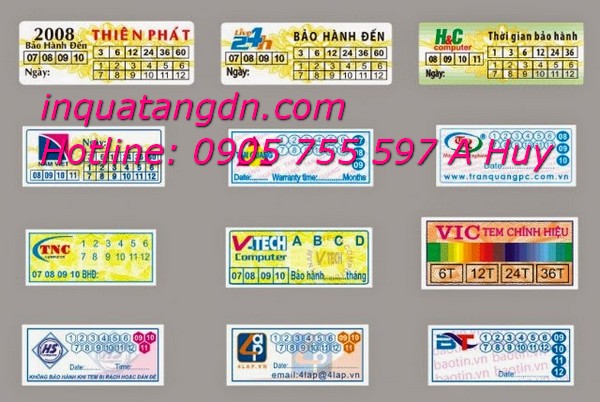 In tem bảo hành Đà Nẵng giá rẻ dịch vụ in ấn