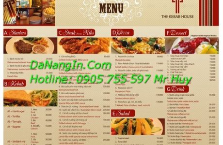 Cung cấp menu cho nhà hàng khách sạn resort Đà Nẵng