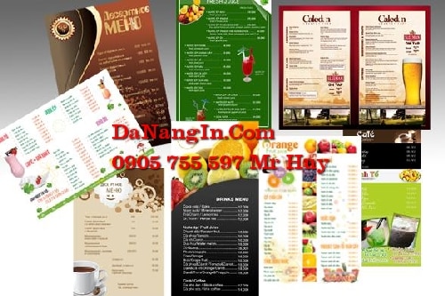 Chuyên in ấn thiết kế menu cafe spa resort tại đà nẵng
