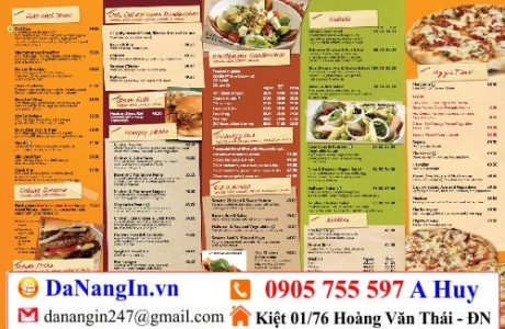 làm menu cafe quán nhậu nhà hàng tại đà nẵng giá rẻ LH 0905 755 597 A Huy - danangin.vn