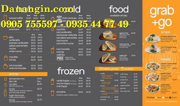 Thiết kế in Menu tại đà nẵng in thực đơn menu nhà hàng giá rẻ 0905 755 597 - 0935 44 77 49